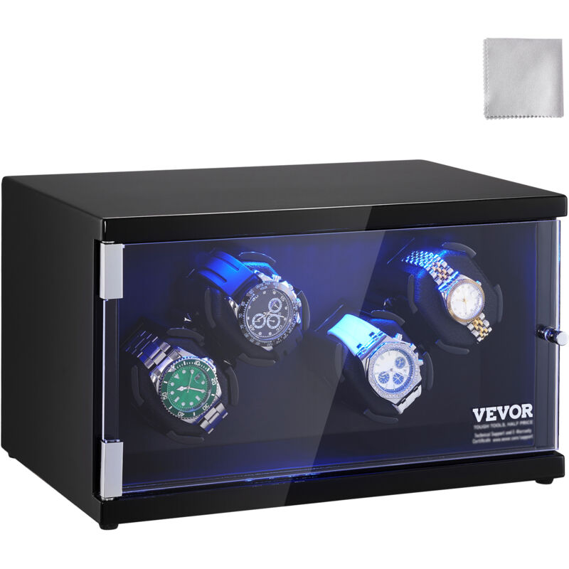 Mophorn - vevor Remontoir Montre Automatique Capacite 4 Montres Ecrin pour Montres Automatiques avec 2 Moteurs Japonais Mabuchi Silencieux 5 Modes de