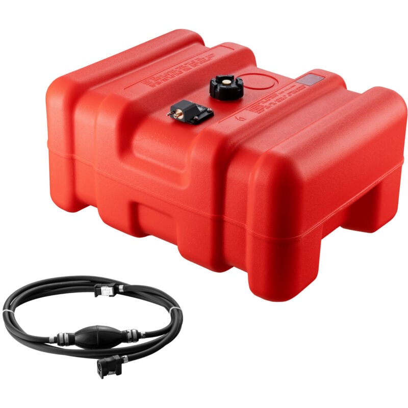 Vevor Reservoir de carburant marin, 55 l, bidon deessence portable pour bateaux a moteur hors-bord, en plastique avec tuyau, facile a transporter