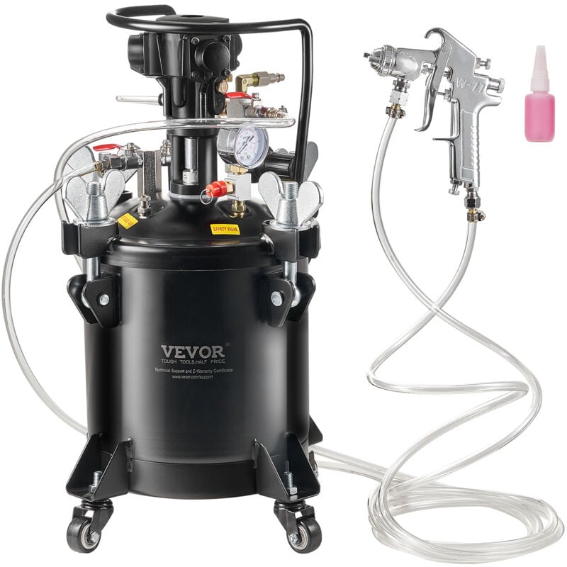 Vevor - Reservoir de Peinture sous Pression 10 l, Pot de Pression de Peinture Agitation Automatique, Systeme de Pulverisation de Peinture avec