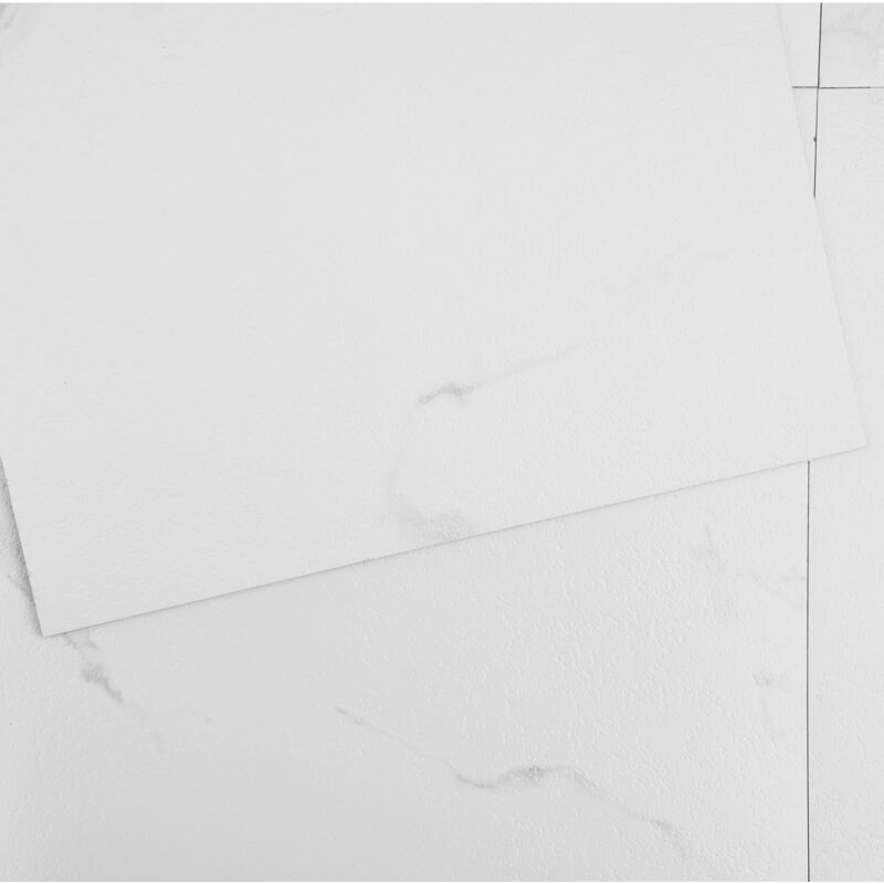 Vevor Revetement de sol en vinyle auto-adhesif 305 mm x 305 mm, 50 dalles de 1,5 mm deepaisseur a decoller et a coller, texture marbre blanc, pour