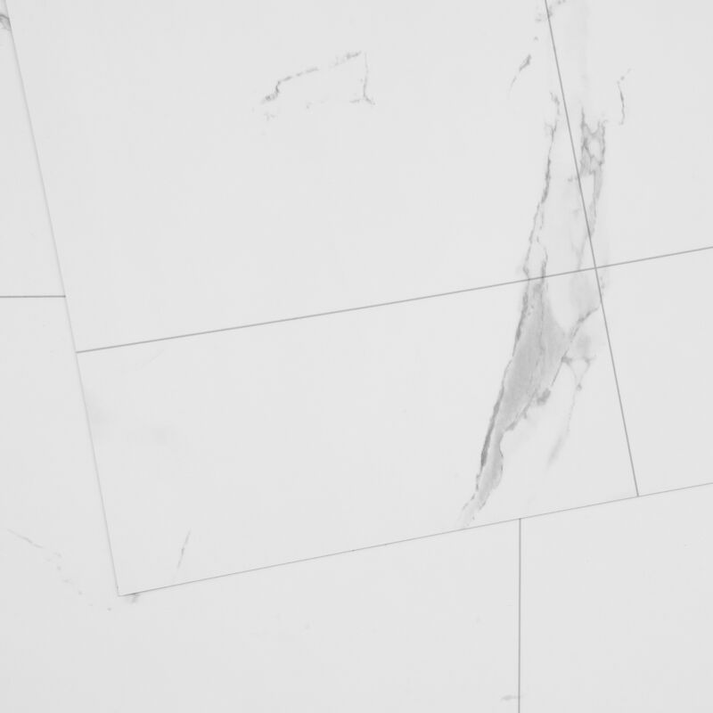 Vevor Revetement de sol en vinyle auto-adhesif 9900 mm x 600 mm, dalle de sol marbre blanche,1,5 mm deepaisseur, pour cuisine, salle a manger et