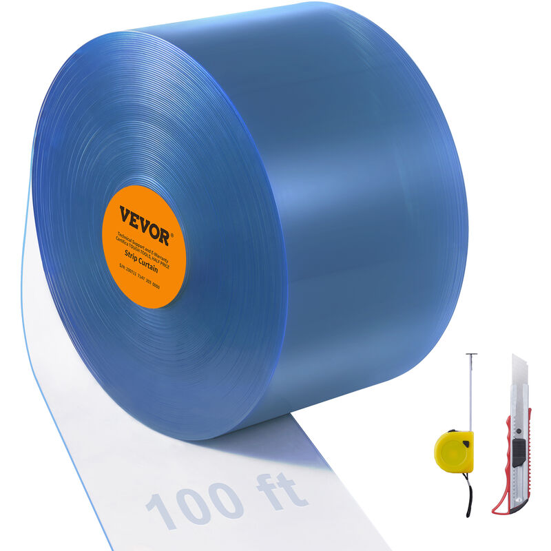 Mophorn - vevor Rideau a Laniere pvc 3048x30,5 cm Rideau Lamelles Transparent Bande Plastique Epaisseur 3 mm Coupe Vent Resistant -20℃ a 60℃ Metre de