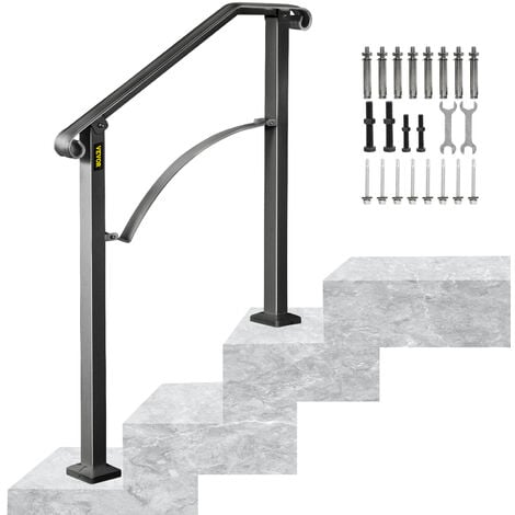 Scala esterna metallo 3 gradini legno h53cm L100cm