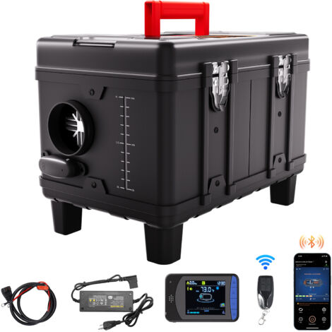 VEVOR Riscaldatore deAria Diesel 8 KW, 12V/24V, con Controllo APP Bluetooth, Telecomando e Schermo di Visualizzazione, Allarme CO, Riscaldatore Diesel Portatile a Riscaldamento per Veicoli e Garage