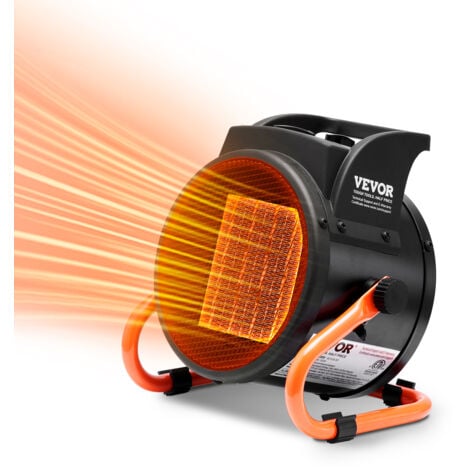 VEVOR Riscaldatore per Serra, Riscaldamento Rapido PTC 2000 W Ventola Riscaldatore Elettrico Portatile di Piccole Dimensioni, Protezione da Surriscaldamento, a 3 Velocita, per Serra, Stanza dei Fiori