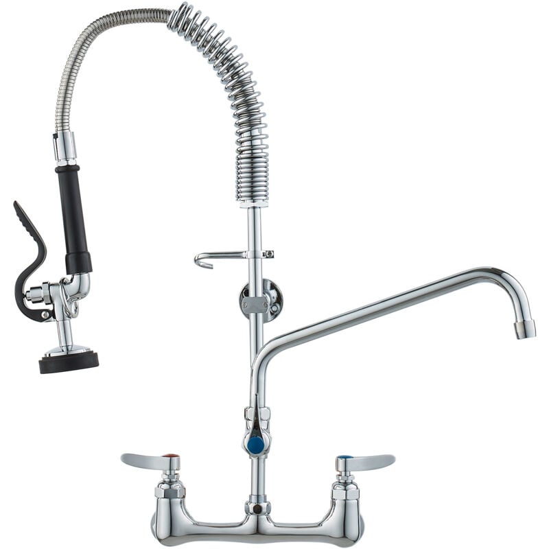 Mophorn - vevor Robinet de Cuisine Commercial avec Pulverisateur de Pre-rincage, Mitigeur avec Douchette Extractible, 630 mm de Haut, Entraxe 203 mm,