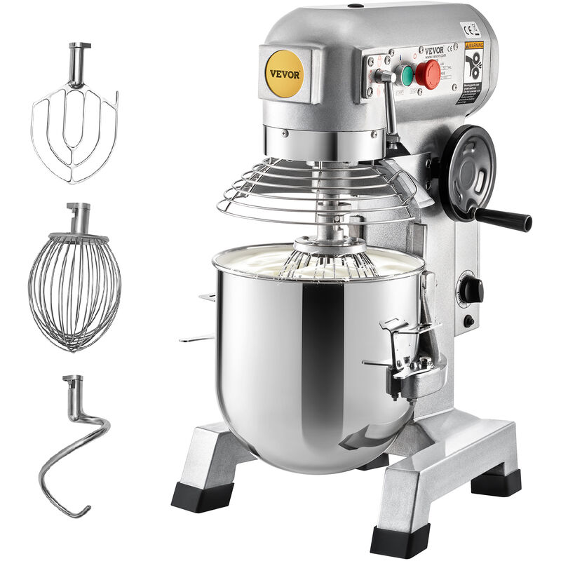 Vevor Robot Patissier Multifonction 14 l Robot de Cuisine 500 w Robot Melangeur Petrisseur Acier Inoxydable avec 3 Agitateurs Facile a Utiliser