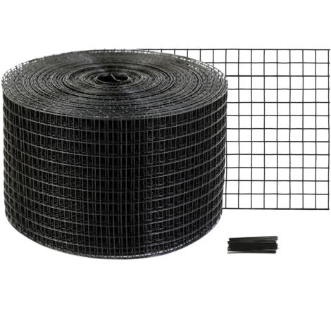 VEVOR Rotolo Griglia Protezione per Pannello Solare 20,3 cm x 30,5 m, Kit Rete Anti-Uccelli 50 Fascette Rivestimento in PVC Antiruggine Rete Metallica da 12,7 mm, Griglia Protezione Pannelli Solari