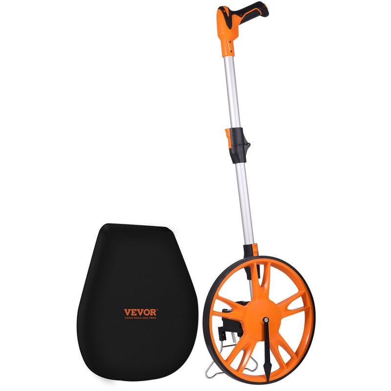Vevor - Roue de Mesure 317,5 mm Odometre de Distance 99999,9 pi Roue de Mesure Poignee Pliable 100-40 cm Comptage Mecanique Unite en Pieds avec Sac a
