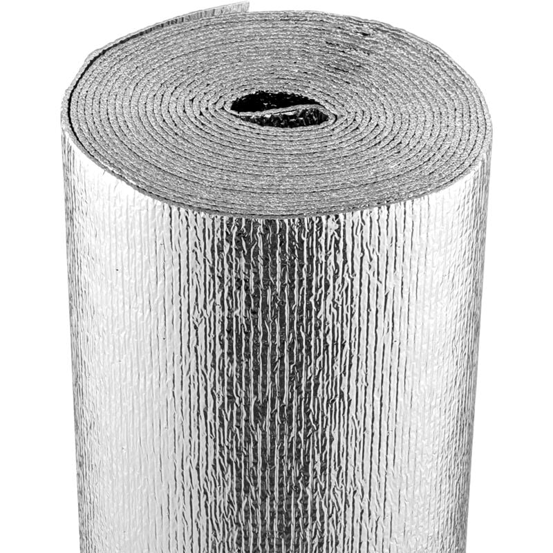 Rouleau deisolation double reflechissant, barriere radiante en mousse, 3,2 mm 48 po x 25 pi, feuille dealuminium double face, bouclier reflechissant