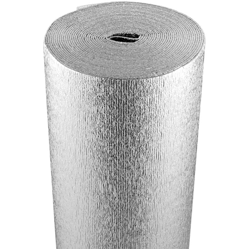 Rouleau deisolation doublement reflechissant, barriere radiante a noyau en mousse,3,2 mm 48 po x 50 pi,bouclier reflechissant la chaleur en mousse