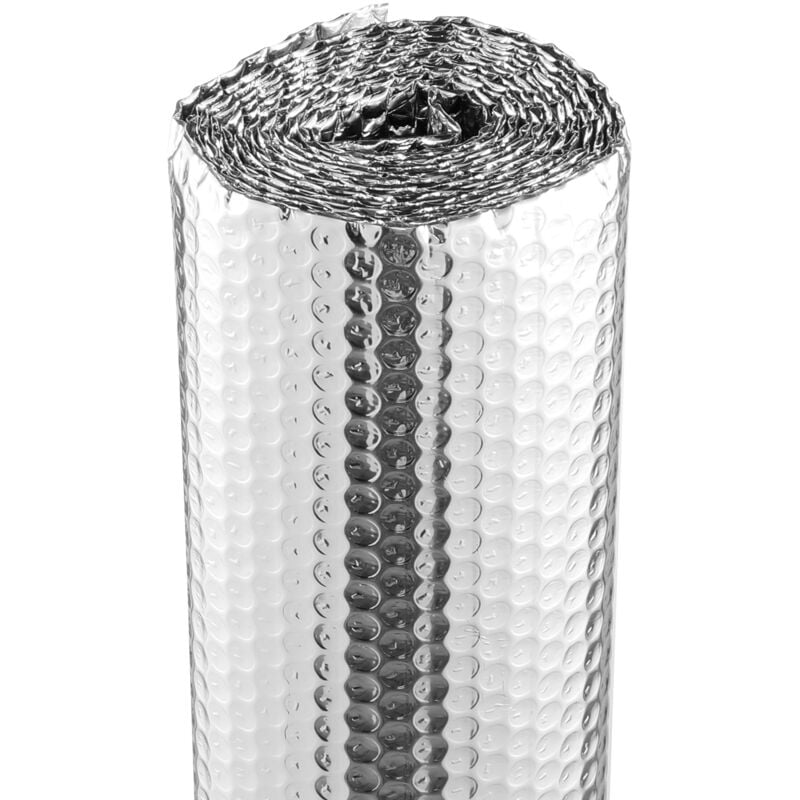 Rouleau deisolation reflechissant double, barriere radiante en film a bulles deair, 3,2 mm 48 po x 10 pi, bouclier reflechissant la chaleur a bulles