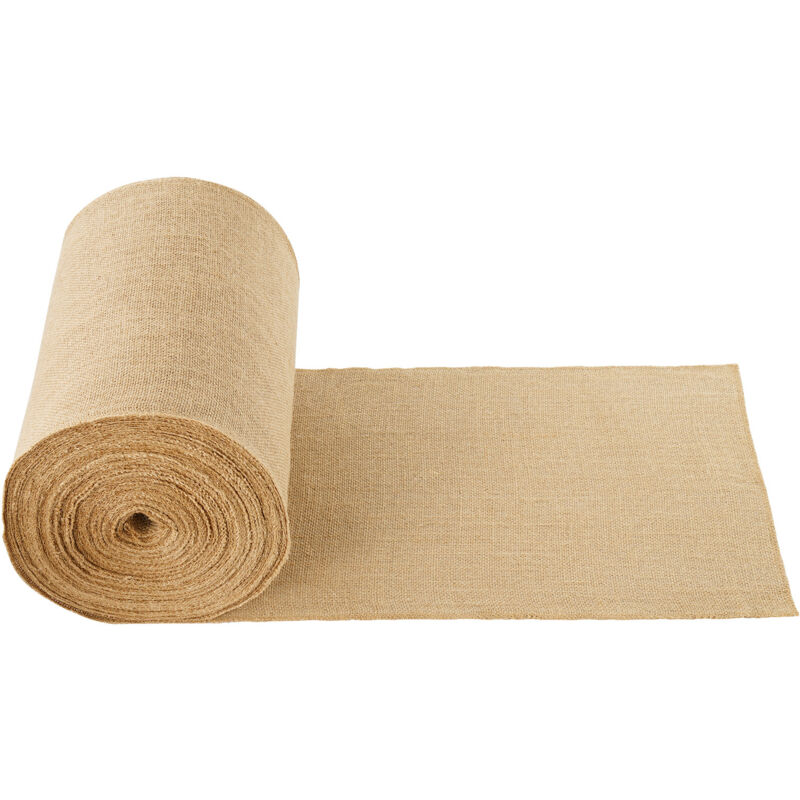 VEVOR Jute Stoff, Sackleinen-Stoffrolle, 50x50 hochdichte breite natürliche Sackleinen-Stoffrollen, 355mmx45,7m, für Dekoration, Handwerk, Hochzeit, Gartenarbeit, Pflanzen- & Baumwinterabdeckung