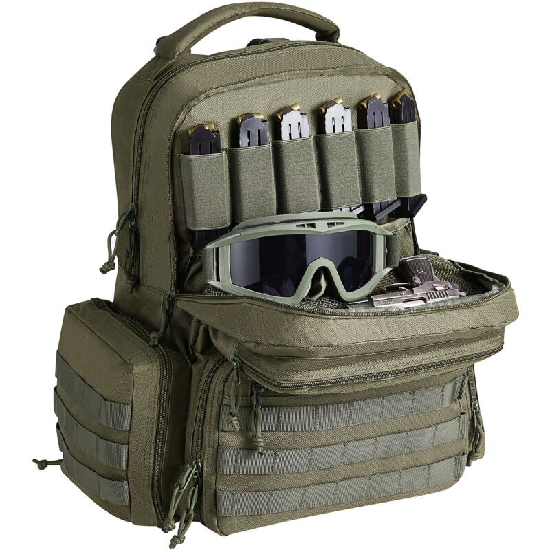 Sac a dos tactique pour transporter 6 armes de poing, comprend 6 compartiments separes pour armes de poing et un espace pour 10 chargeurs, ideal pour