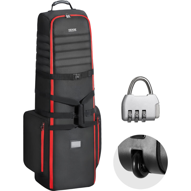VEVOR Sac de Golf en Polyester Oxford 1800D Robuste, Housse de Voyage a Roulettes pour Clubs de Golf Resistante a lUsure et Impermeable, Sac de