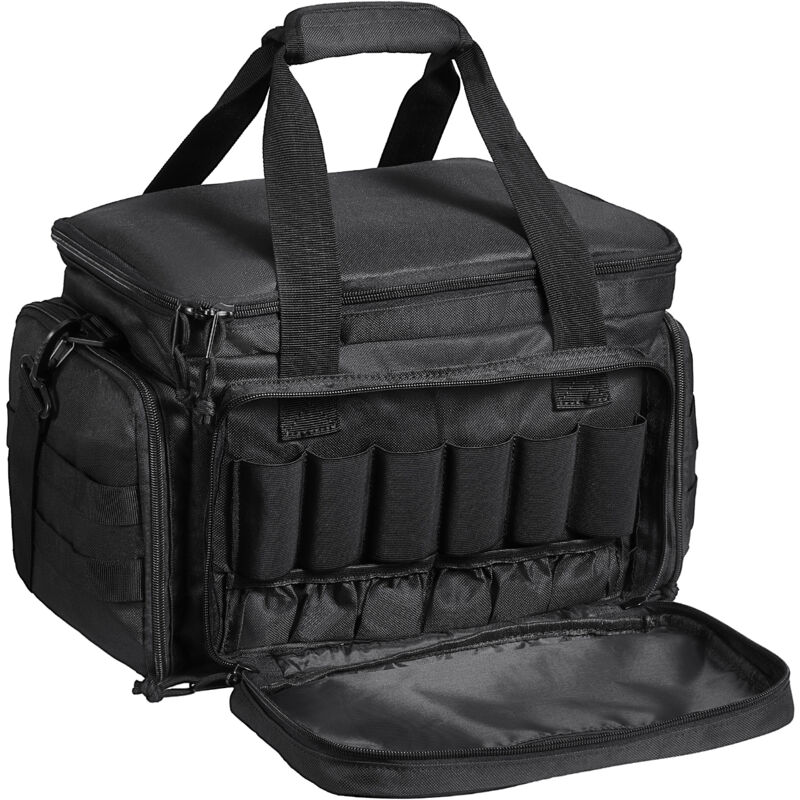 Sac de tir pour 4 pistolets, sac de tir tactique avec 3 cloisons amovibles et 6 chargeurs, sac dearme de poing pour pistolet de chasse en plein air