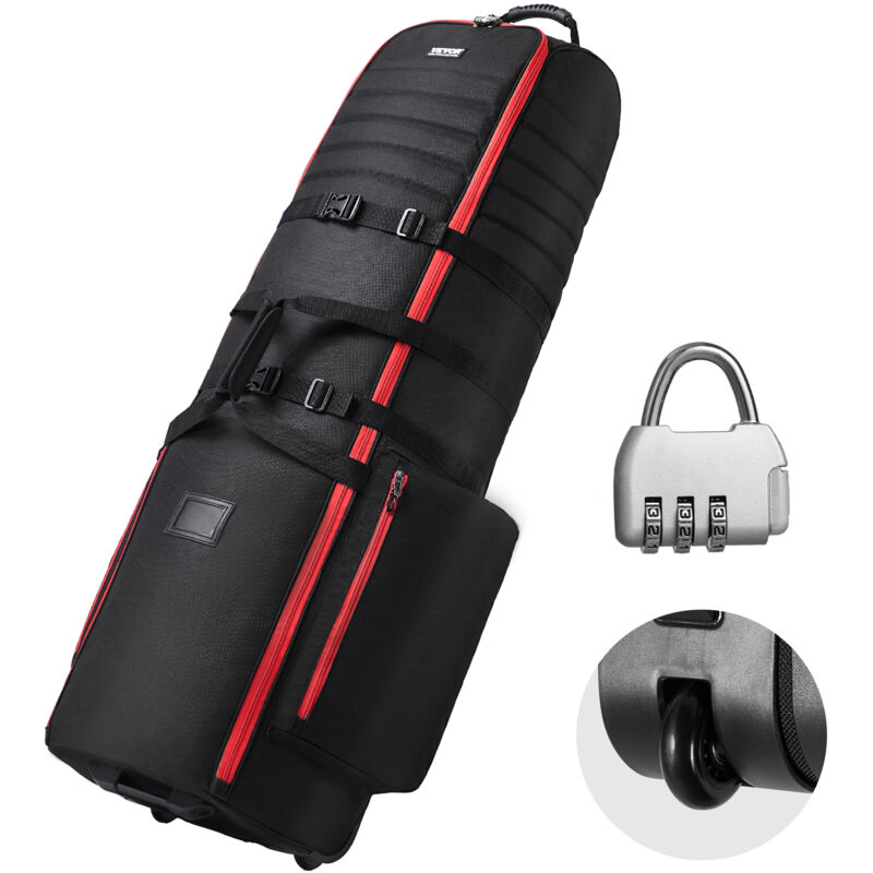 Vevor - Sac de voyage de golf rembourre avec roues renforcees, housse de protection de voyage de golf souple en plein air, oxford 1800D robuste