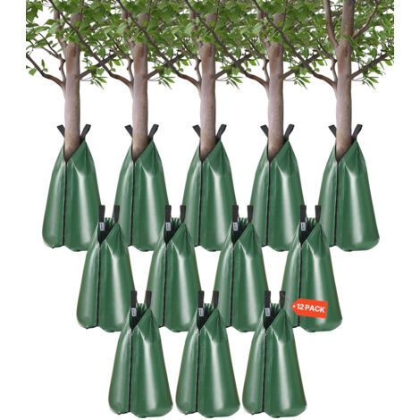 VEVOR Sacchetti per Irrigazione degli Alberi, 12 Confezioni da 75,7 L, Sacchetti Ricaricabili per Alberi Rilascio Lento 5-9 Ore con Cerniera, Irrigazione Sistema di Gocciolamento delle Radici