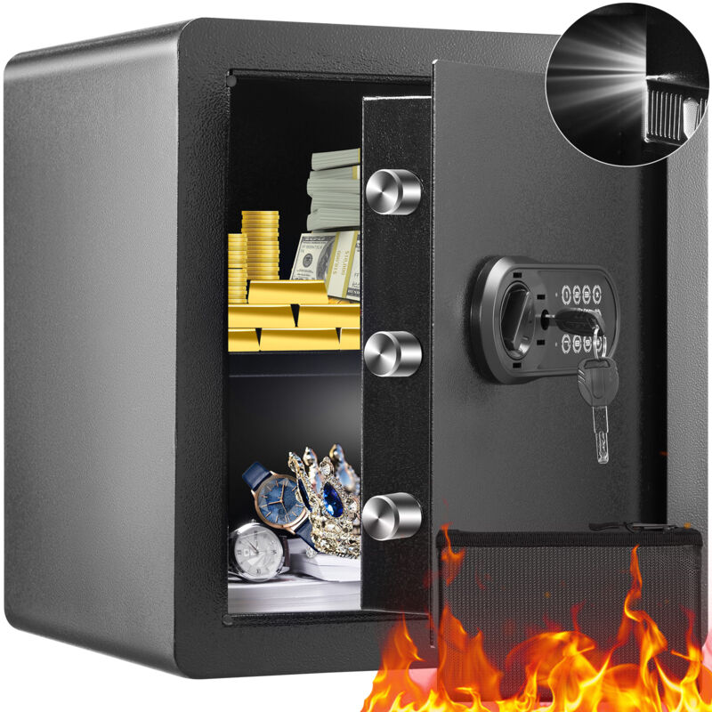 Mophorn - Vevor Safe Tresor 1, 8 Kubikfuß, Möbeltresor Mit Feuerfester Geldtasche, Passwort & Schlüssel Digitaler Heimtresor Herausnehmbares Regal,
