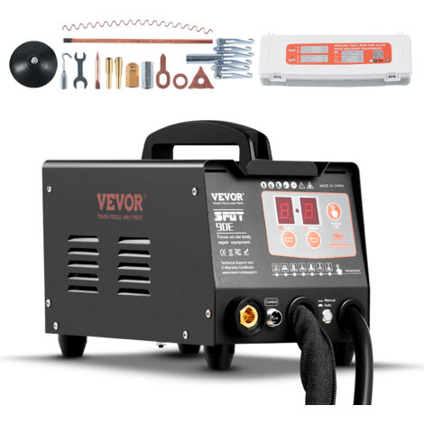 VEVOR Saldatore a Punti, Kit di Riparazione Ammaccature con Saldatore per Prigionieri 3KW, con Saldatura a Punti Automatica Manuale e 7 Modalita, Estrattore per Ammaccature,  per Auto e Camion