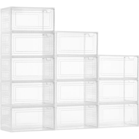Scatola Portascarpe Impilabile 30x18x10 Cm - Contenitore In Cartone Per Armadio, Sottoletto E Ingresso, Con Fori Di Ventilazione