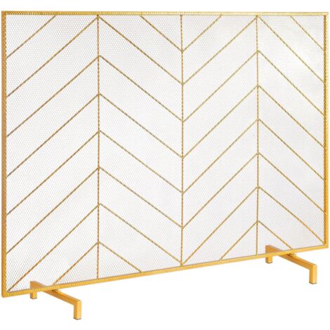 VEVOR Schermo Parascintille deOro per Caminetto 1 Pannello Schermo per Stufa da 98x75,8cm, Parascintille per Camino Stufa di Soggiorno Decorazione deInterni, Pannello Parascintille per Camino Stufa