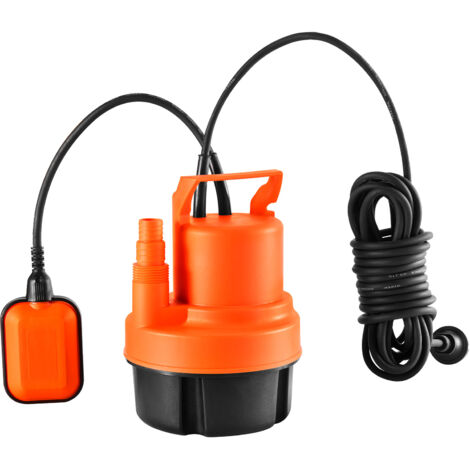 VEVOR Schmutzwasserpumpe, 320 W, 6000 L/h hoher Durchfluss, 7 m Förderhöhe, Tauchpumpe, tragbare Nutzpumpe mit 3 m langem Netzkabel zum Abpumpen von Wasser aus Schwimmbecken, Gartenteich, Keller