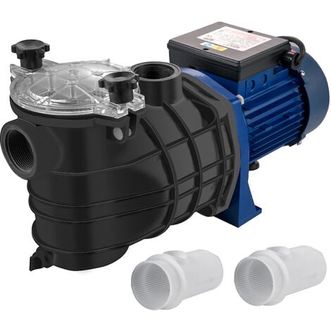 VEVOR Schwimmbadpumpe 1 PS 750 W Poolpumpen Max. Durchfluss 15000 L/H Filterpumpe Geschwindigkeit 3450 U/min Umwälzpumpe Max. Temperatur 50° C Sandfilter Pool ideal für Schwimmbäder Thermalbäder SPA