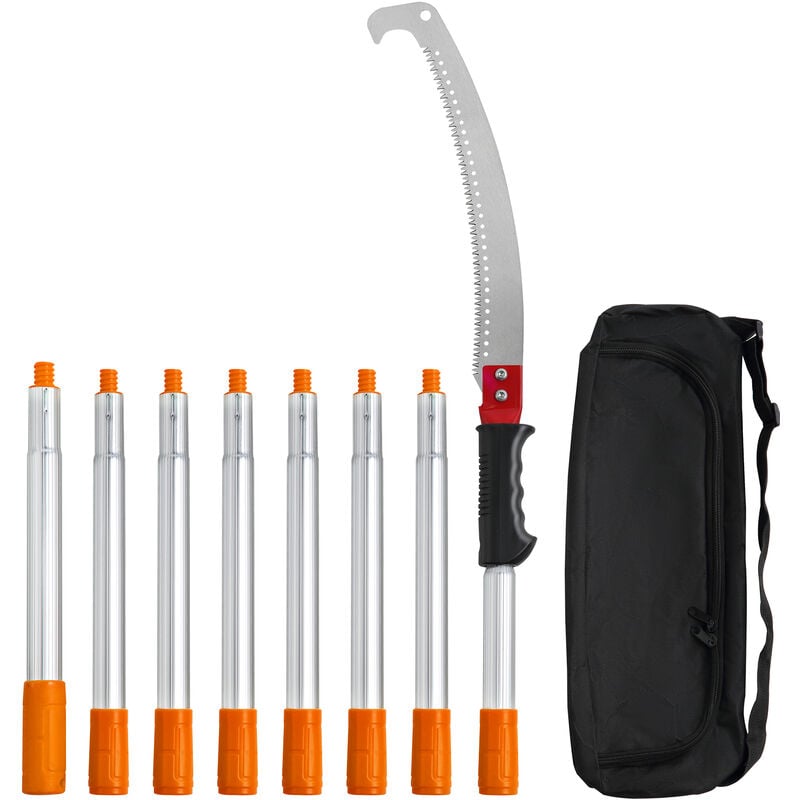 Mophorn - vevor Scie a Elaguer Telescopique 1,4-3 m Scie a Perche Extensible Manuelle Lame en Acier Tranchant Scie deElagage avec 8 Poteaux Alliage