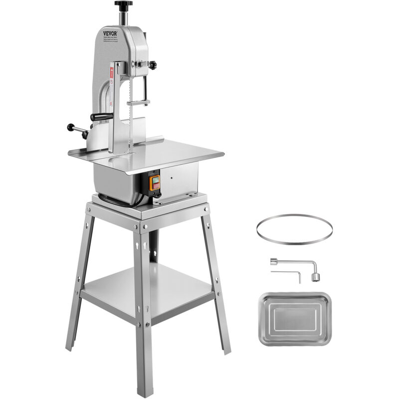 Vevor - Scie a Os de Boucher Electrique 850 w, Scie a Ruban pour Os Commerciale Verticale, Table de Travail 38x48,5 cm, Epaisseur de Coupe Max. 18