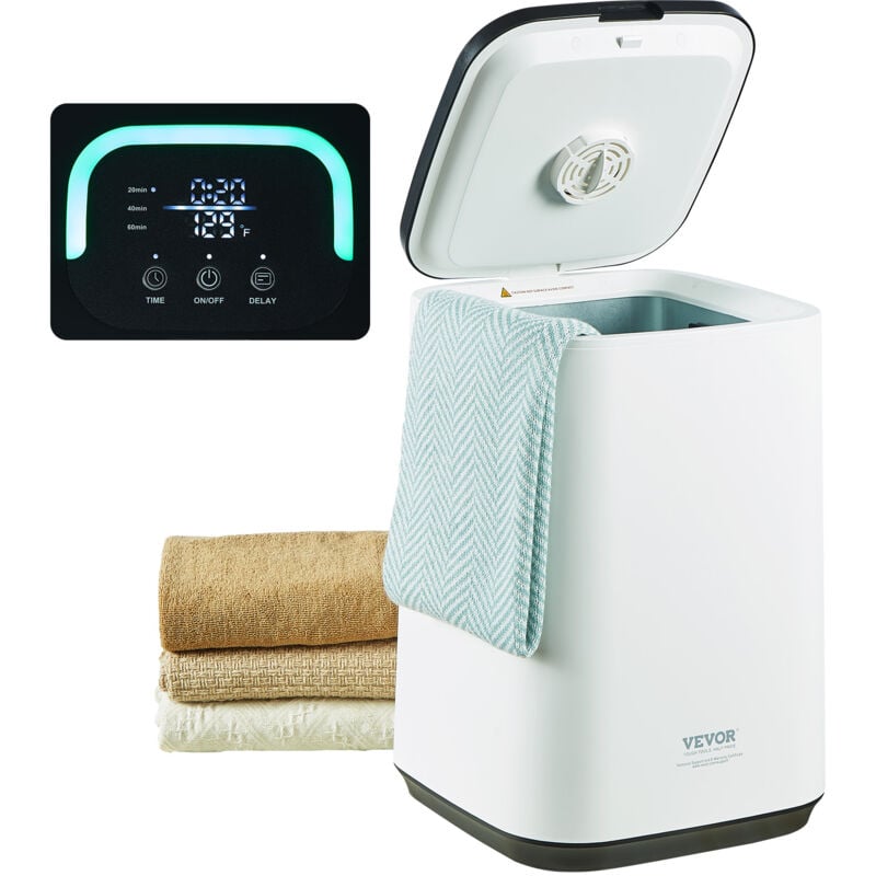 VEVOR Seche Serviettes 20 L, Chauffe Serviettes avec Ecran LED et Voyant Lumineux en U, Seau Chauffe Serviettes Intelligent avec Minuterie Reglable,