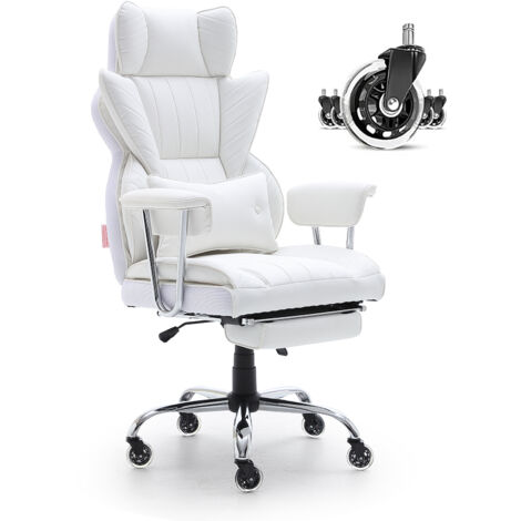 VEVOR Sedia Girevole da Ufficio Studio per Lavoro con Schienale Sedia Ergonomica Capacita Carico Max. 158kg, Sedia Ufficio Ergonomica con Poggiapiedi Materiale in PU Schienale Reclinabile da 90-120°
