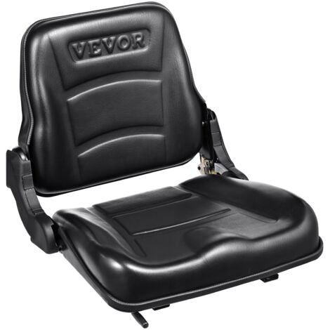 VEVOR Sedile per Carrello Elevatore Trattore Coprisedile Pieghevole per Trattore con Schienale ad Angolo Regolabile Microinterruttore Fessura Estesa 160-340mm Sedile Comodo per Caricatore Escavatore