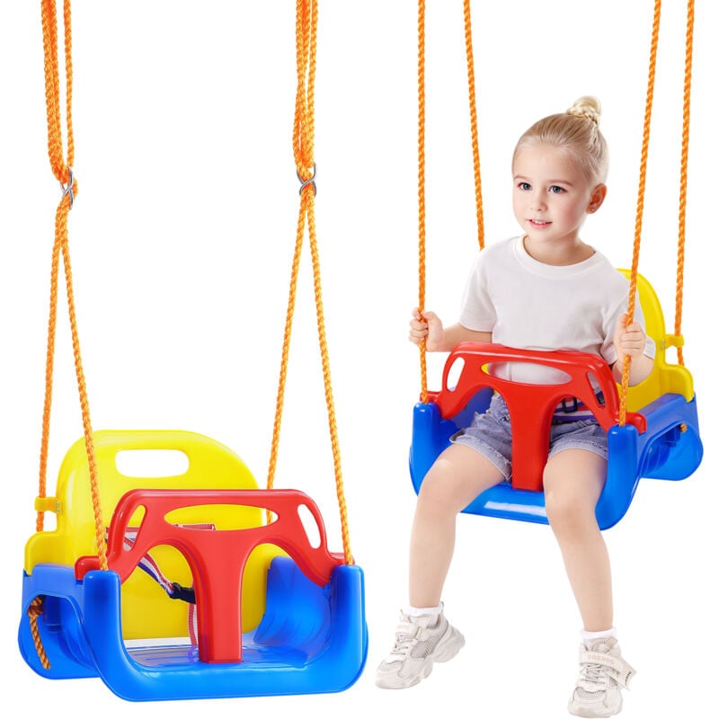 Vevor - Seggiolino per Altalena per Bambini 3 in 1, Seggiolino per Altalena per Bambini Staccabile, Capacita 91 kg con Corde Regolabili e Ganci a