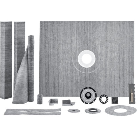VEVOR Shower Curb Kit, 1219x1524mm Shower Pan Kit with 50.8mm PVC Central Flange, Waterproof Membrane, Stainless Steel Grate and Joint Sealant, Shower Pan Slope Sticks Fit for Bathroom