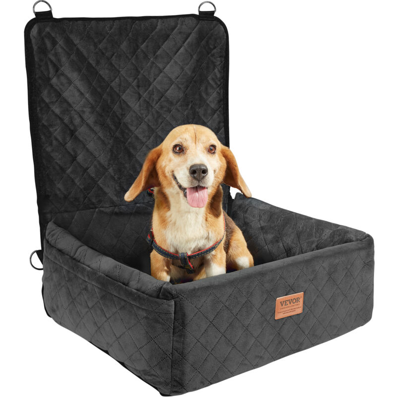 Siege auto pour chiens petits et moyens 18 kg, siege rehausseur pour chien, poche de rangement, laisse de securite a clipser, rembourrage en eponge