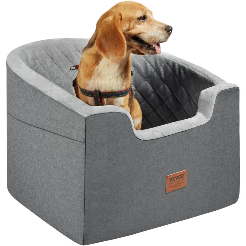 Siege auto pour chiens petits et moyens 25 kg, siege rehausseur impermeable pour chien, poche de rangement, laisse de securite a clipser, rembourrage