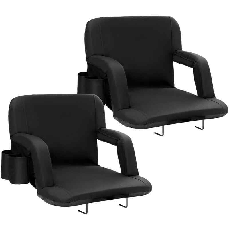 Vevor - Siege de stade avec support dorsal, large dossier, chaise de stade pliable et rembourree, chaises inclinables portables avec porte-gobelet,