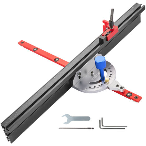 VEVOR Sierra de Mesa Calibre de Ingletes 450 mm Regla de Precisión Inglete de Aleación de Aluminio de Marcado Láser 60° Ajustable Herramienta de Carpintería para Mesas de Enrutador y Ensambladoras