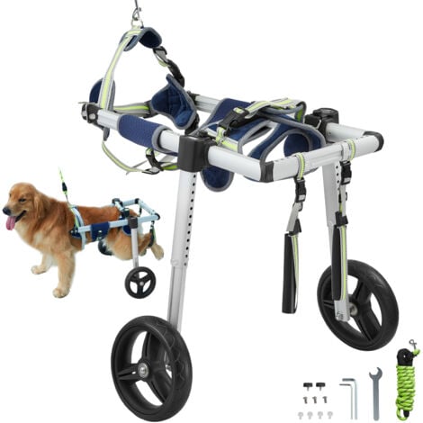 VEVOR Silla de ruedas para perros de 2 ruedas para patas traseras, silla de ruedas para mascotas, ligera y ajustable, ayuda en la curación, carrito para perros de ruedas para heridos, discapacitados