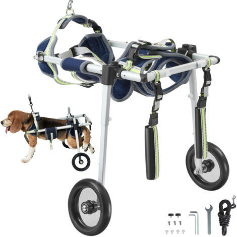 VEVOR Silla de ruedas para perros de 2 ruedas para patas traseras, silla de ruedas para mascotas, ligera y ajustable, ayuda en la curación para perros/silla de ruedas para heridos, discapacitados
