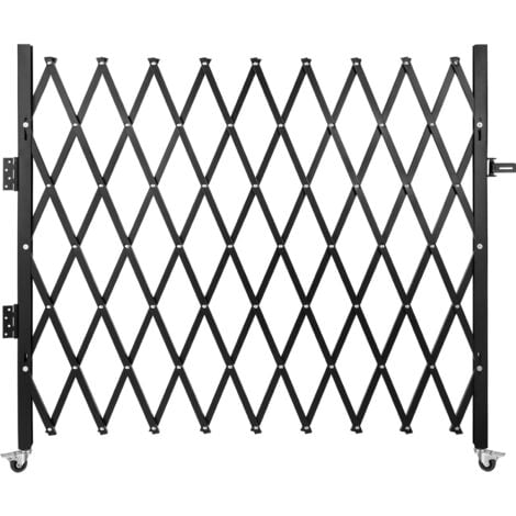 MOPHORN VEVOR Single Folding Security Gate, 6-1/2' H x 7-1/2' W Folding Door Gate, Steel Accordion Security Gate, Flexible Expanding Security Gate, 360° Rolling Barricade Gate, Scissor Gate/Door with Padloc