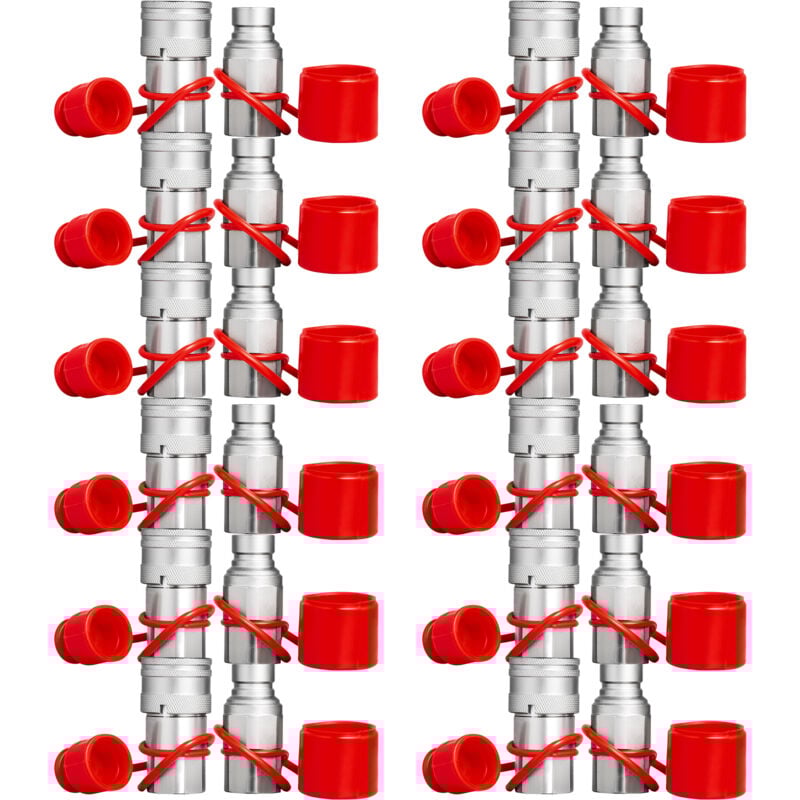 VEVOR Coupleur Hydraulique Rapide pour Chargeuse Compacte, Corps 1/2" Corps Filetage NPT 1/2", Raccord Rapide Hydraulique 12 Paires en Acier Trempe,