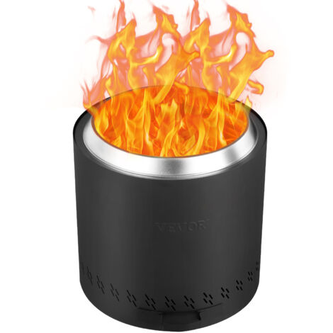 VEVOR Smokeless Fire Pit Stove Bonfire, H: 15.4 in x Dia: 15.7 in ,Wood Burning Fireplaces with Removable Ash Pan, SUS430 Stainless Steel Inner Portable Outdoor Firepit,for Outdoor Patio Camping