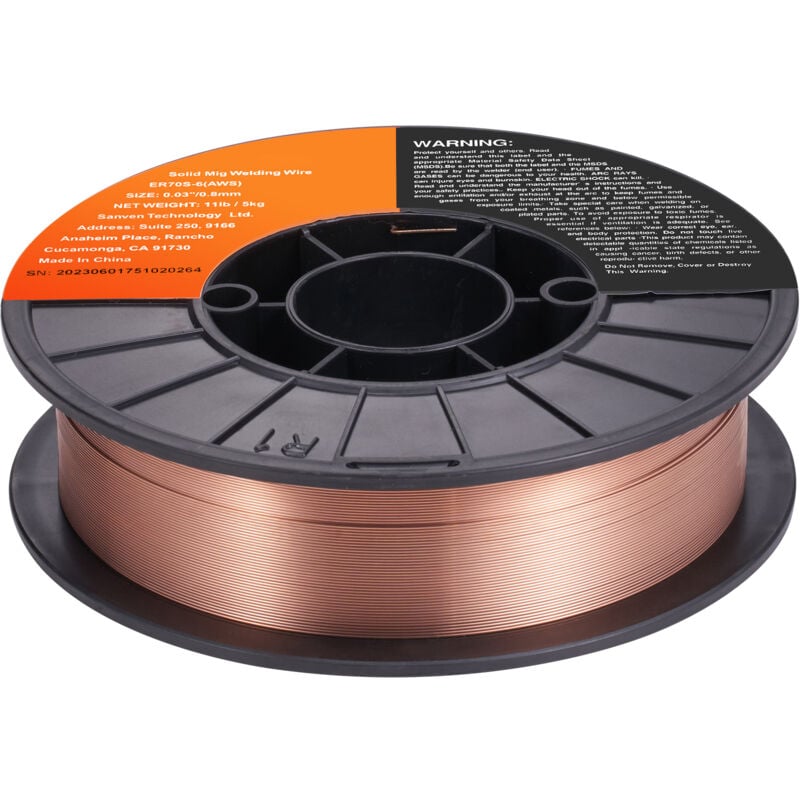 Mophorn Solid MIG Welding Wire ER70S-6 0.030-Inch 11LBS, Low Splatter, High Deoxidizer Levels, Ideal for All-Position Gas Welding, Copper Coated for