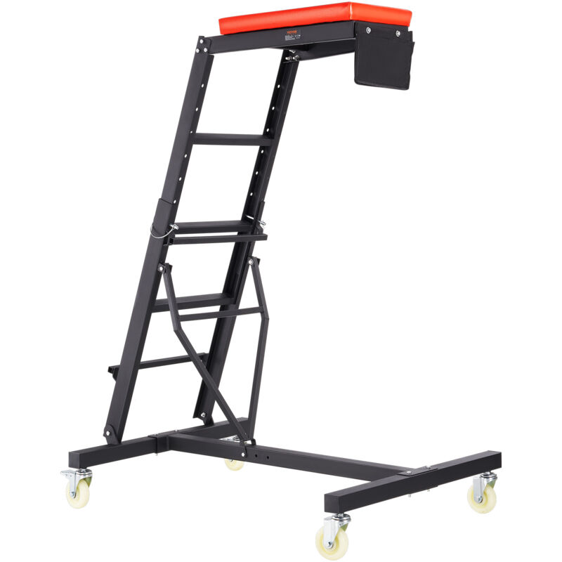Vevor Sommier de Mecanicien Sureleve Repliable Chariot de Mecanicien Haut Profil Hauteur Reglable 116-168,5 cm Charge 181 kg Escabeau de Travail pour