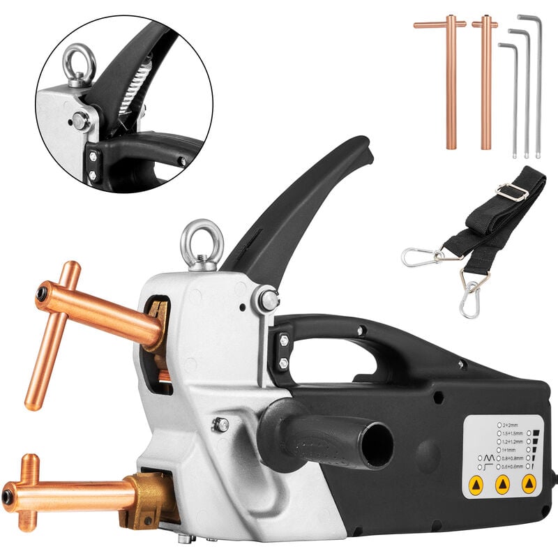 Vevor - Pistolet de Soudage par Points Electrique Compact 400V Soudeuse par Point avec Pointes Remplacables 120mm Poste a Souder Epaisseur Maximale