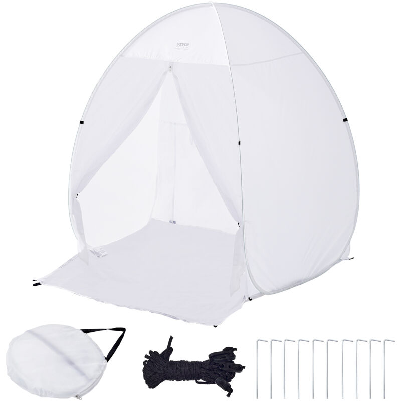 Vevor Sprühfarben-unterstand, 60x60x70 Zoll, Tragbares Pop-up-sprühfarbenzelt Mit Integriertem Boden, abluftfenster Und Aufbewahrungstasche,