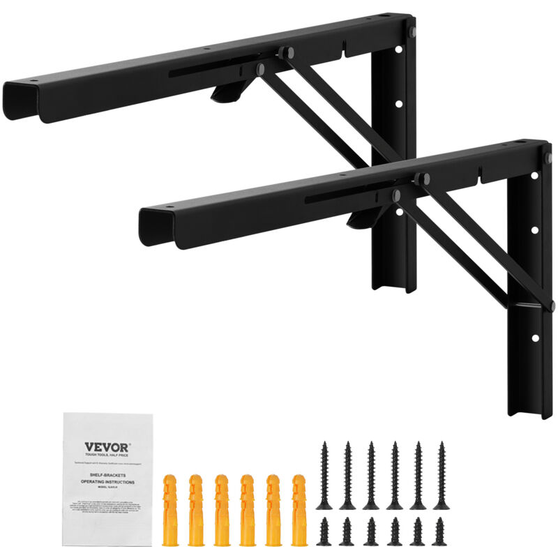 Image of Mophorn - vevor Staffa per Mensola Pieghevole, 613 mm, 2 Pezzi, Mensola Sospesa Carichi Pesanti, Staffe Mensole, Staffa Mensola a l, Opaca Spessa 5