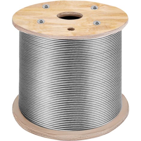 VEVOR Stainless Steel Cable 3/16"x 1000ft, T316 Marine Grade Deck Cable Railing, 1x19 Strands Construction Braided Aircraft Cable for Deck Rail String Lights Hanging Porch Fence DIY Baluster
